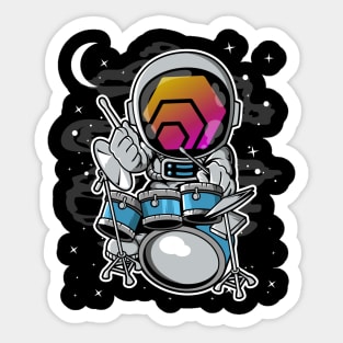 Astronaut Drummer HEX Coin To The Moon HEX Crypto Token Cryptocurrency Blockchain Wallet Birthday Gift For Men Women Kids Sticker